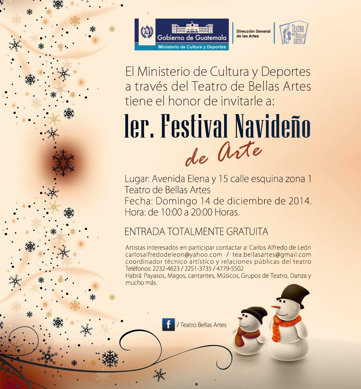 Invitación temporada navideña Bellas Artes 2014